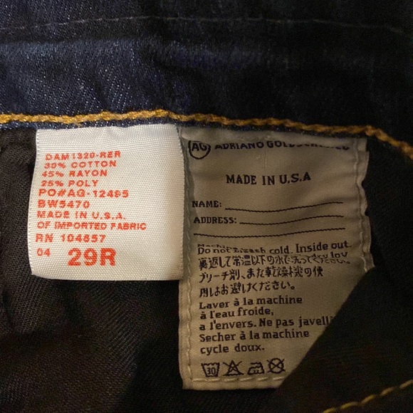 AG Adriano Goldschmied Tomboy Crop Straight Jeans Dark Blue 29 No distressing! - Picture 6 of 14